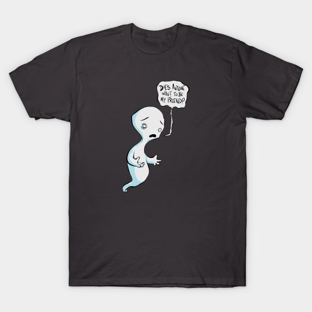 Lonely ghost T-Shirt by Pixelated Potatoe